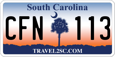 SC license plate CFN113