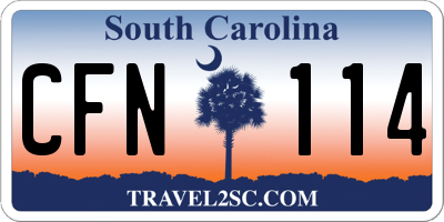 SC license plate CFN114