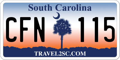 SC license plate CFN115