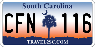 SC license plate CFN116