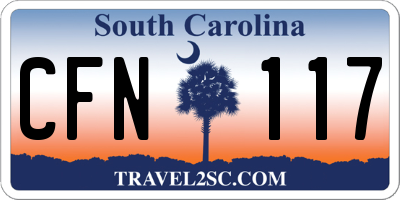 SC license plate CFN117