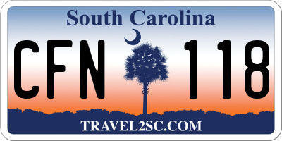 SC license plate CFN118