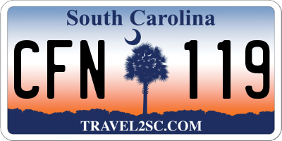 SC license plate CFN119
