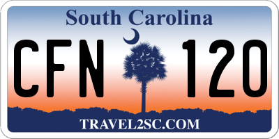 SC license plate CFN120