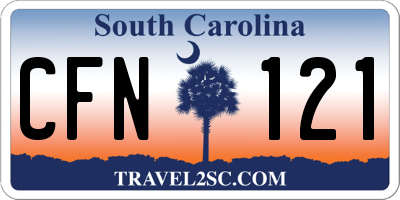 SC license plate CFN121
