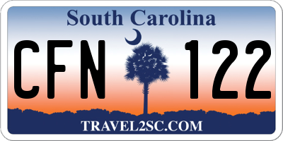 SC license plate CFN122