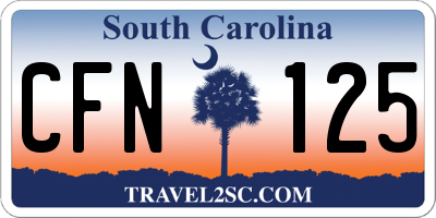 SC license plate CFN125