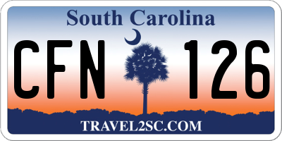 SC license plate CFN126