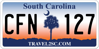 SC license plate CFN127