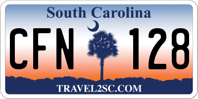 SC license plate CFN128