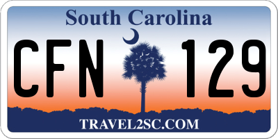 SC license plate CFN129