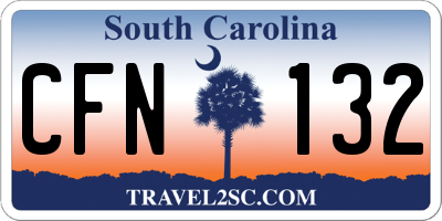 SC license plate CFN132