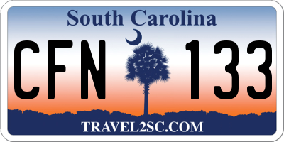 SC license plate CFN133