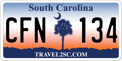 SC license plate CFN134
