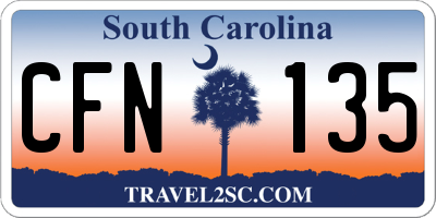 SC license plate CFN135