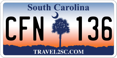 SC license plate CFN136
