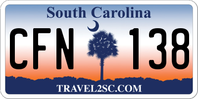 SC license plate CFN138