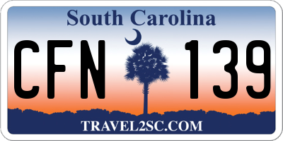 SC license plate CFN139