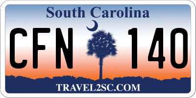 SC license plate CFN140