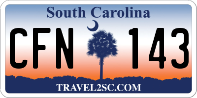 SC license plate CFN143