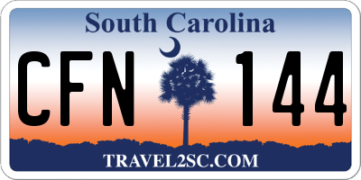 SC license plate CFN144