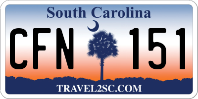 SC license plate CFN151
