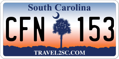 SC license plate CFN153