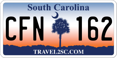 SC license plate CFN162
