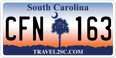 SC license plate CFN163