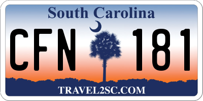 SC license plate CFN181