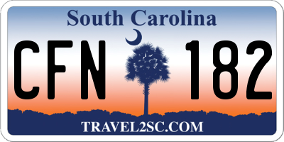 SC license plate CFN182