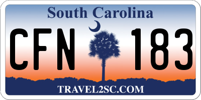 SC license plate CFN183