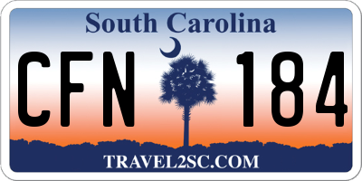 SC license plate CFN184