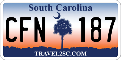 SC license plate CFN187