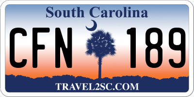 SC license plate CFN189