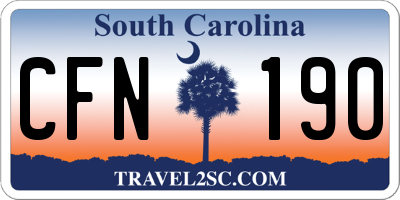 SC license plate CFN190
