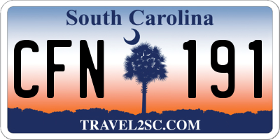 SC license plate CFN191