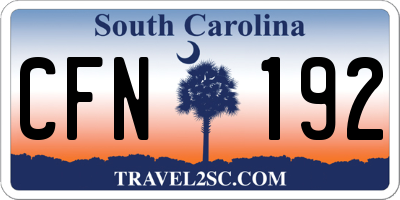 SC license plate CFN192