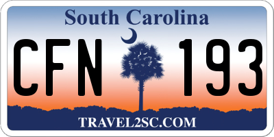 SC license plate CFN193
