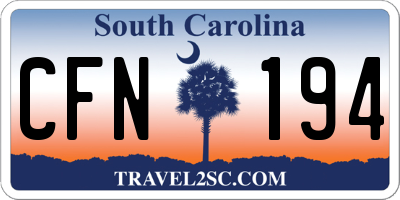 SC license plate CFN194