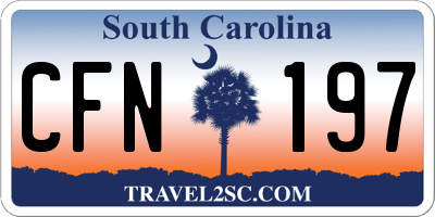 SC license plate CFN197