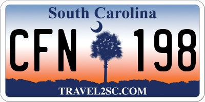SC license plate CFN198