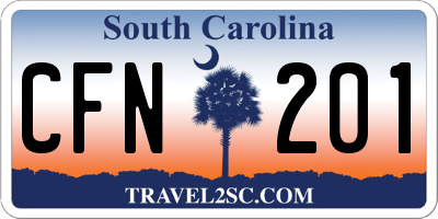 SC license plate CFN201