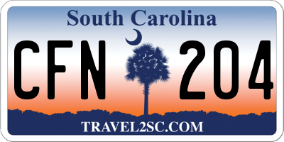SC license plate CFN204