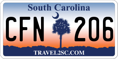 SC license plate CFN206