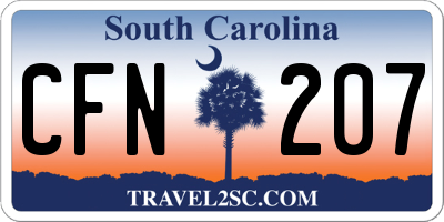 SC license plate CFN207