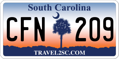 SC license plate CFN209