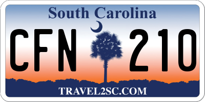 SC license plate CFN210