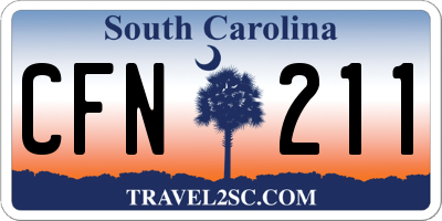 SC license plate CFN211