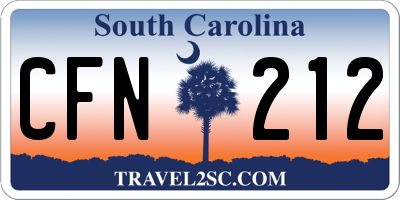 SC license plate CFN212